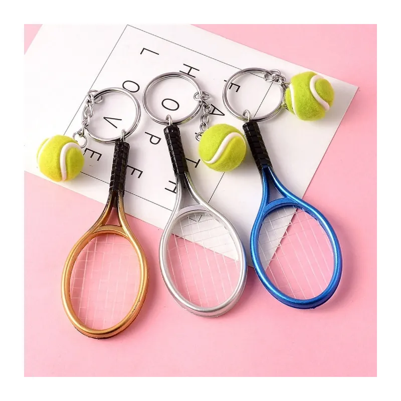Gerçekçi Tenis Raketi Tasarımlı Şık Anahtarlık Kolye Çanta Süsü Tennis Keychain (5643)