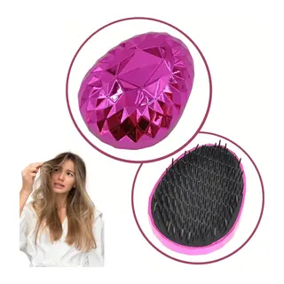 Neon Pembe Düzleştirici Tarak Geniş Aralıklı Her Saç Tipine Uygun Fırçalı Saç Düzleştirici (5643)