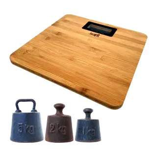 Techfit Bambu Banyo Baskülü Yüksek Hassasiyetli Darbelere Dijital Dayanıklı Terazi Tf 1065 Max 180kg (5643)