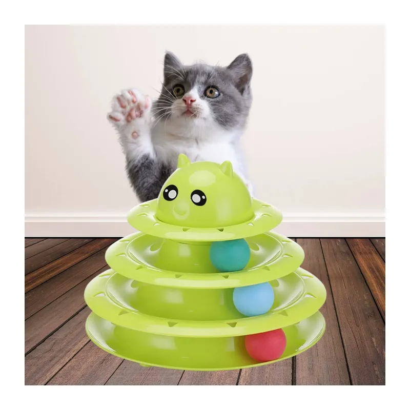 Tower Of Tracks Eğlenceli Üç Katlı Kedi Oyuncağı Seti Kedi Oyunu (5643)