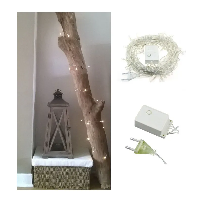 100 Ledli 8 Fonksiyonlu 10 Metre Led Aydınlatma Dekor Lambası (beyaz) (5643)
