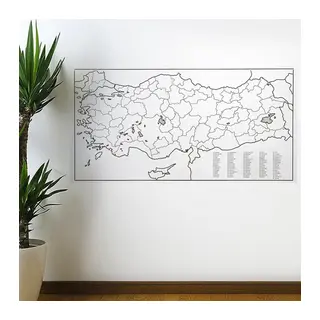 Yazılabilir Türkiye Haritası Manyetik Duvar Stickerı 110 x 56 cm (5643)