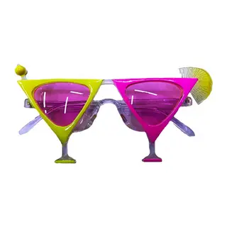 Sarı Pembe Renk Martini Parti Gözlüğü (5643)