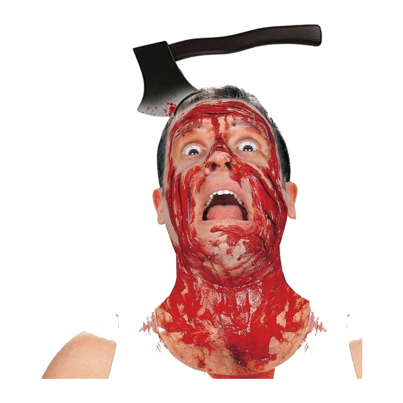 Kafaya Saplanmış Halloween Kanlı Balta Şaka Tacı (5643)