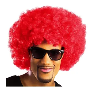 Kırmızı Renk Kıvırcık Afro Bonus Peruk (5643)