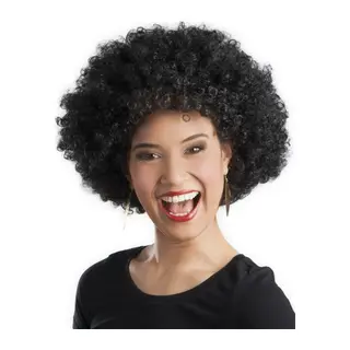 Siyah Renk Kıvırcık Afro Bonus Peruk Parti Peruğu (5643)