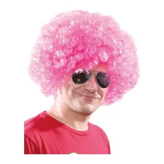 Açık Pembe Renk Kıvırcık Afro Bonus Peruk (5643)