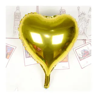 Kalp Uçan Balon Folyo Sarı 80 cm 32 inç (5643)