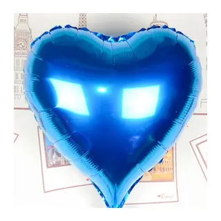 Kalp Uçan Balon Folyo Mavi 80 cm 32 inç (5643)
