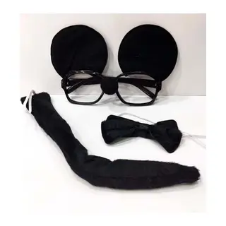 Mickey Mouse Gözlüğü Papyonu Kuyruğu Seti (5643)