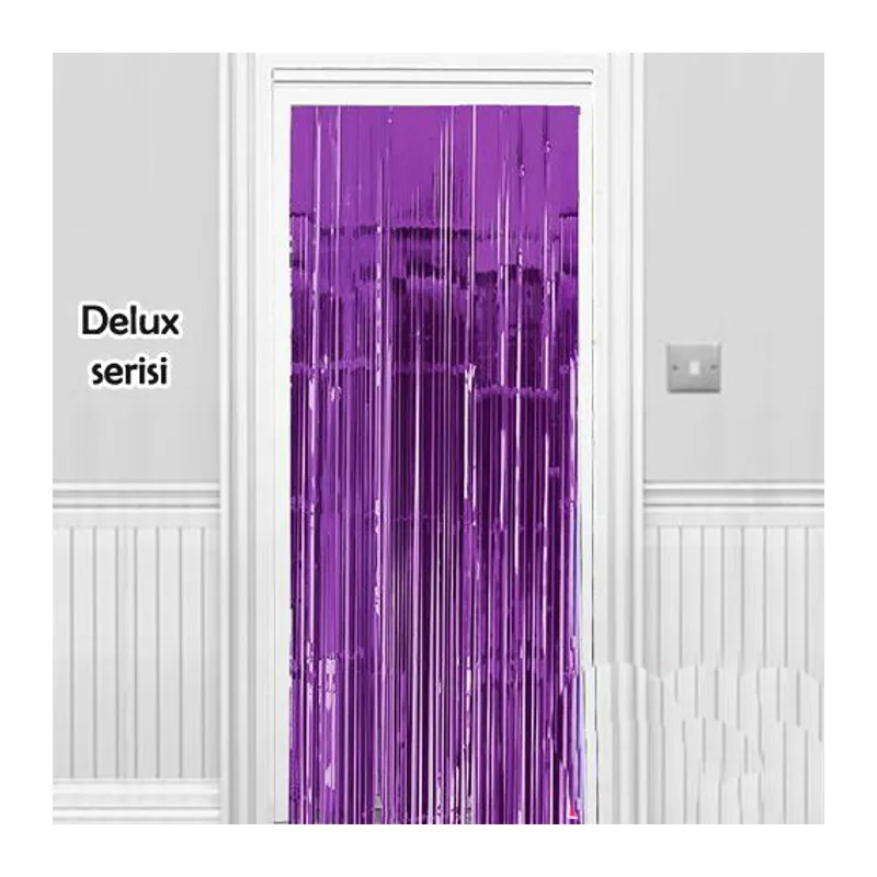 Işıltılı Duvar ve Kapı Perdesi Mor Renk 90x200 cm (5643)