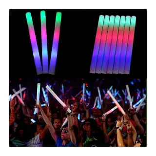 Led Işıklı Rengarenk Sünger Parti Çubuk Işıklı Kauçuk Sopa 46 cm (5643)