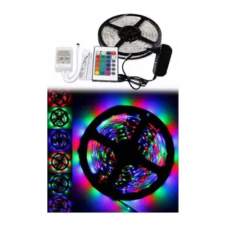 5 Metre Rgb Şerit Led Seti-İç ve Dış Mekan Silikonlu-Tak Çalıştır (5643)