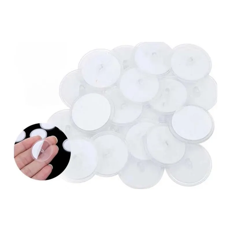 20 Adet Şeffaf Yuvarlak 3 Cm Çaplı Güçlü Disk Yapışkanlar (5643)