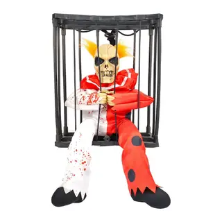 Hareketli Sesli Sensörlü Mahkum Joker İskelet Dekorasyon 22x27 cm (5643)
