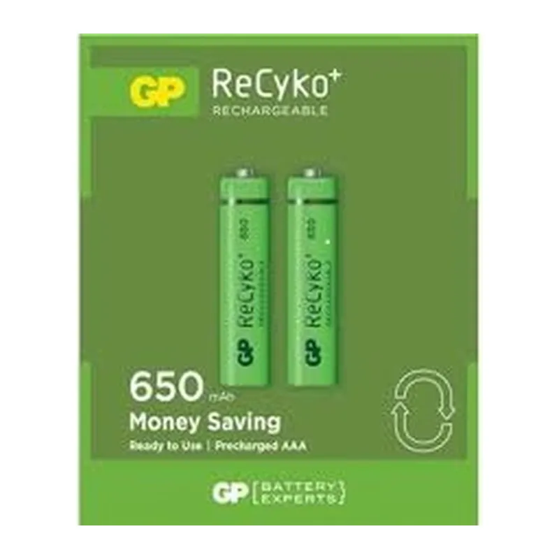 GP RECYKO 650mAh AAA ŞARJLI İNCE PİL 63C092 2Lİ KART (5643)