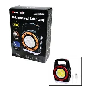 3IN1 20W SOLAR - USB ŞARJLI EL FENERİ - POWERBANK EL ÇANTASI MODELİ (5643)