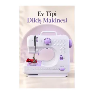 Ayak Pedallı Dikiş Makinesi Beyaz Lila Mini Tasarım