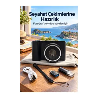 Katlanabilir Ekranlı 4k Vlog Kamerası Otomatik Odaklamalı Dijital Fotoğraf Makinesi