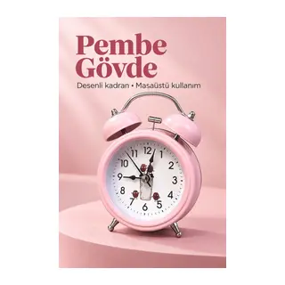 Pilli Çalar Saat Çift Çanlı Klasik Masaüstü Tasarım