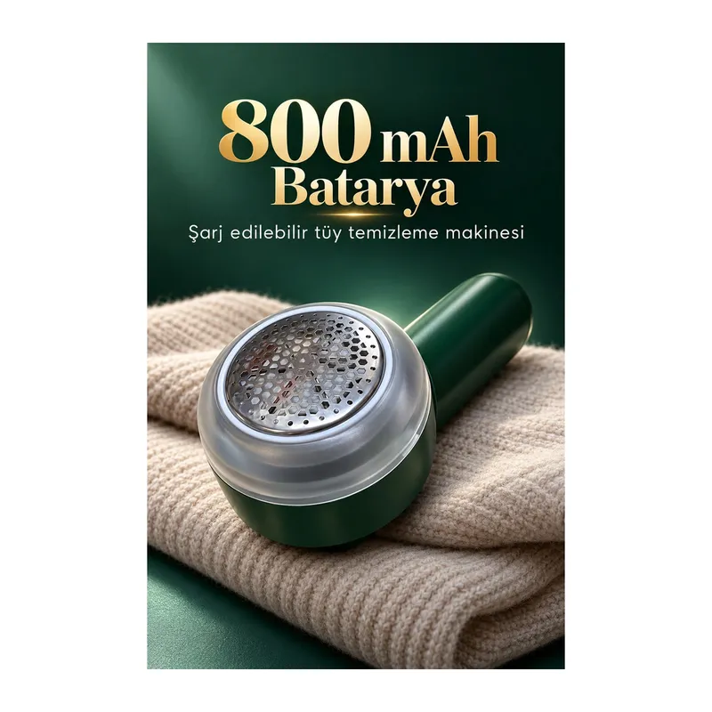 Şarjlı Tüy Temizleme Makinesi 800 Mah Bataryalı