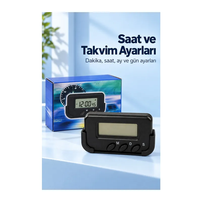 Alarmlı Dijital Araba Saati Takvim Ve Kronometre Özellikli