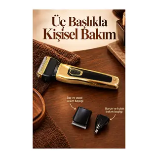 Erkek Bakım Seti Kablosuz Kullanımlı Üç Başlıklı