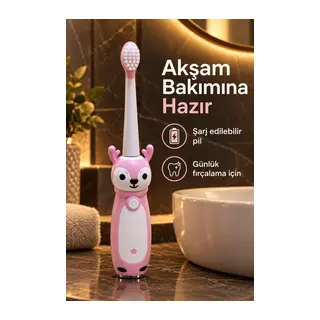 Şarjlı Diş Fırçası Pembe Gövdeli Yedek Başlıklı