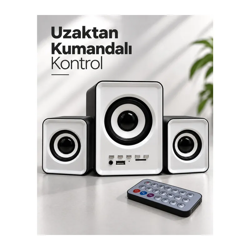 Fm Radyolu Bluetooth Masaüstü Hoparlör Seti