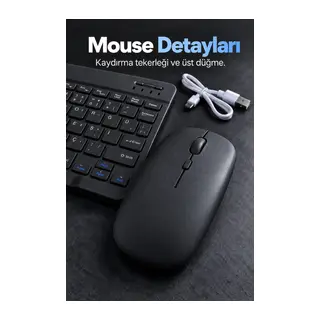 Bluetooth Klavye Mouse Seti Türkçe Tuş Dizilimli Beyaz