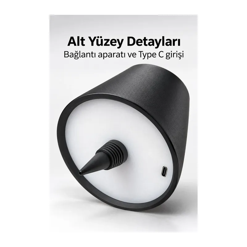 Konik Başlıklı Şişe Lambası Çıkarılabilir Bağlantı Atlı