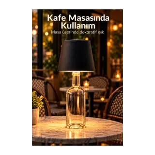 Type C Girişli Şişe Lambası Dekoratif Konik Tasarım