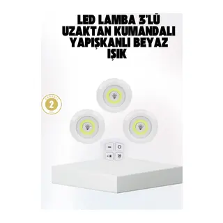 Kablosuz Gün Işığı 3’lü Led Spot Lamba Kumandalı