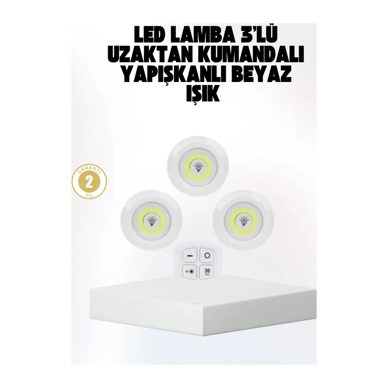 Kablosuz Gün Işığı 3’lü Led Spot Lamba Kumandalı