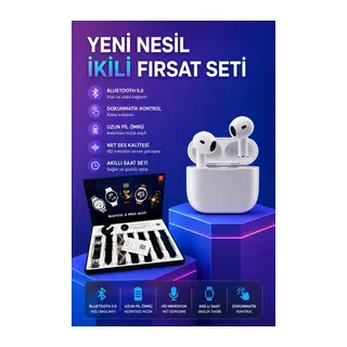 3.nesil Tws Bluetooth Kulaklık Bluetooth Bağlantılı Akıllı Saat Amoled Ekran Plastik Hasır Kordon