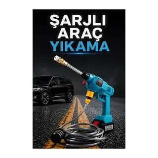 Şarjlı Ve Yüksek Basınçlı Oto Yıkama Makinesi Ve Sulama Tabancası Bahçe Yıkama Makinesi