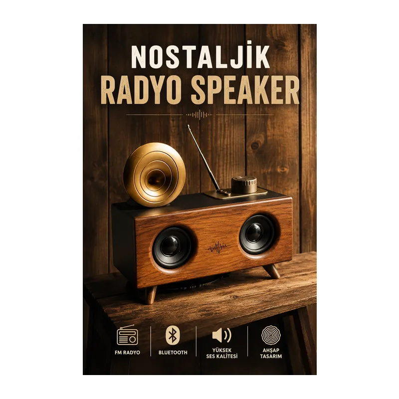 Nostaljik Görünümlü Bluetooth Bağlantılı Speaker