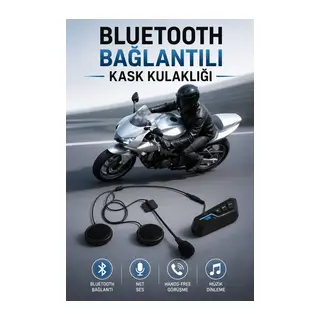 Kask Kulaklığı Motosiklet Intercom Interkom Dinleme Konuşma Özellikli Su Geçirmez