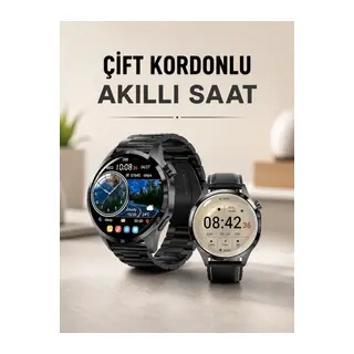 Çift Kordonlu Yüksek Çözünürlüklü Akıllı Saat Uyku İzleyici & Spor Modları