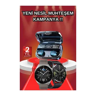 İkili Set Akıllı Saat Ve Bluetooth Kulaklık Kablosuz Uzun Pil Ömrü Spor Modları
