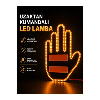 Led Işık El İşareti Araç Camı İçin Uzaktan Kumandalı