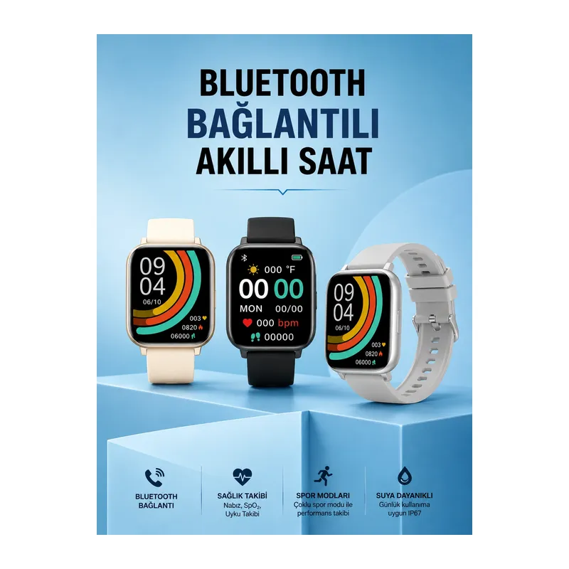 Titreşimli, Sağlık Takipli, Yeni Nesil Akıllı Saat 400mah Batarya Kapasiteli