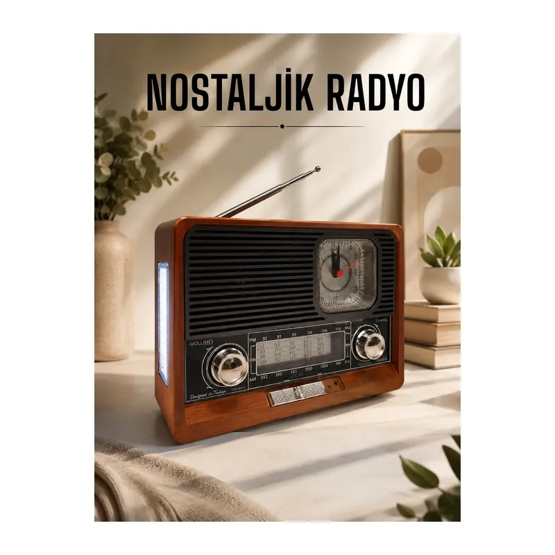 Nostaljik Radyo Usb,aux Ve Sd Kart Girişli Bluetooth Bağlantılı