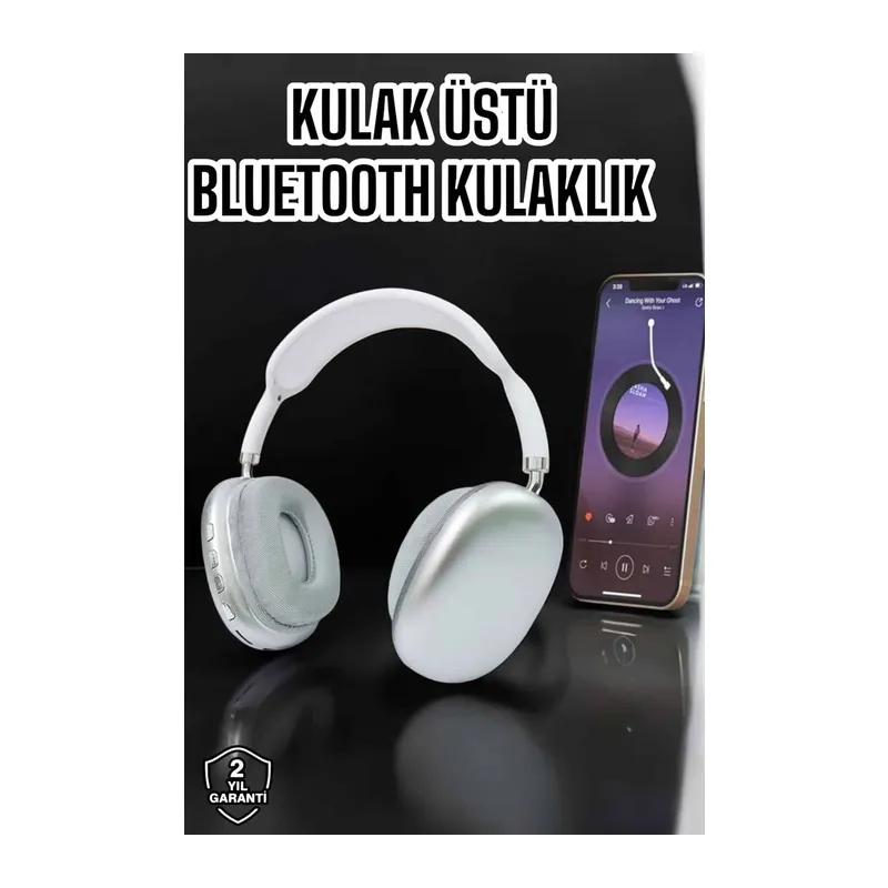 P9 Plus Kablosuz Kulak Üstü Bluetooth Kulaklık Beyaz Mikrofonlu Kulaküstü Kablosuz Kulaklık