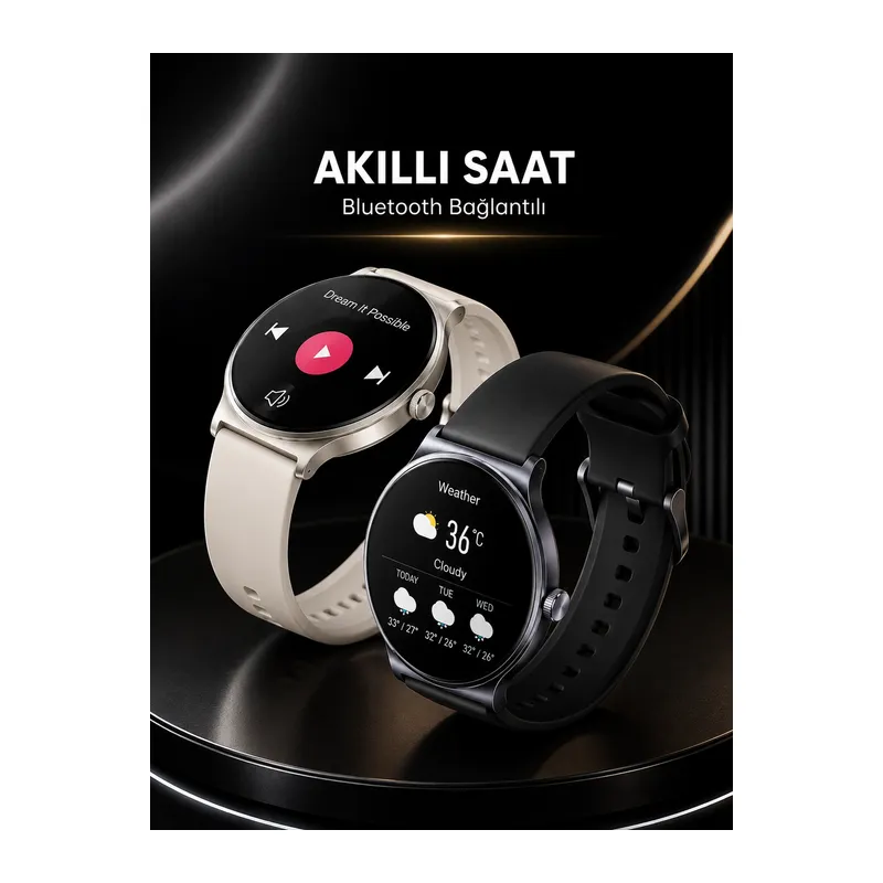 Akıllı Saat Sesli Görüşme Bluetooth Bağlantılı 3 Kordonlu