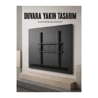 Sabit Televizyon Askı Atı 50"-95" İnce Profil Sağlam Metal Tv Duvar Braketi