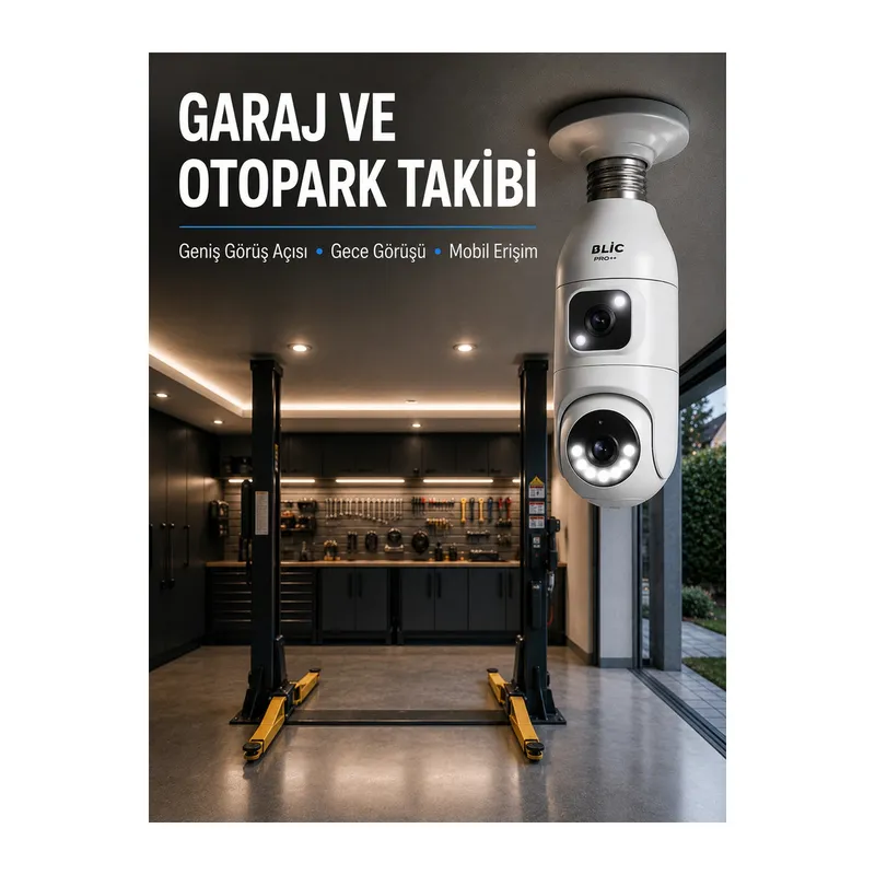 360° Ev İzleme Wi-fi Çift Lens Akıllı Ampul Kamera