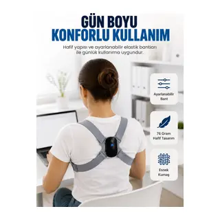 Şarjlı Akıllı Dik Duruş Destek Atı Ayarlanabilir Omuz Bandı