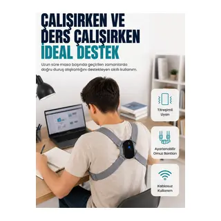 Kablosuz Akıllı Dik Duruş Atı Titreşim Hatırlatma Özellikli Destekleyici
