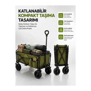 130 Kg Taşıma Kapasiteli Katlanabilir Wagon Taşıma Arabası